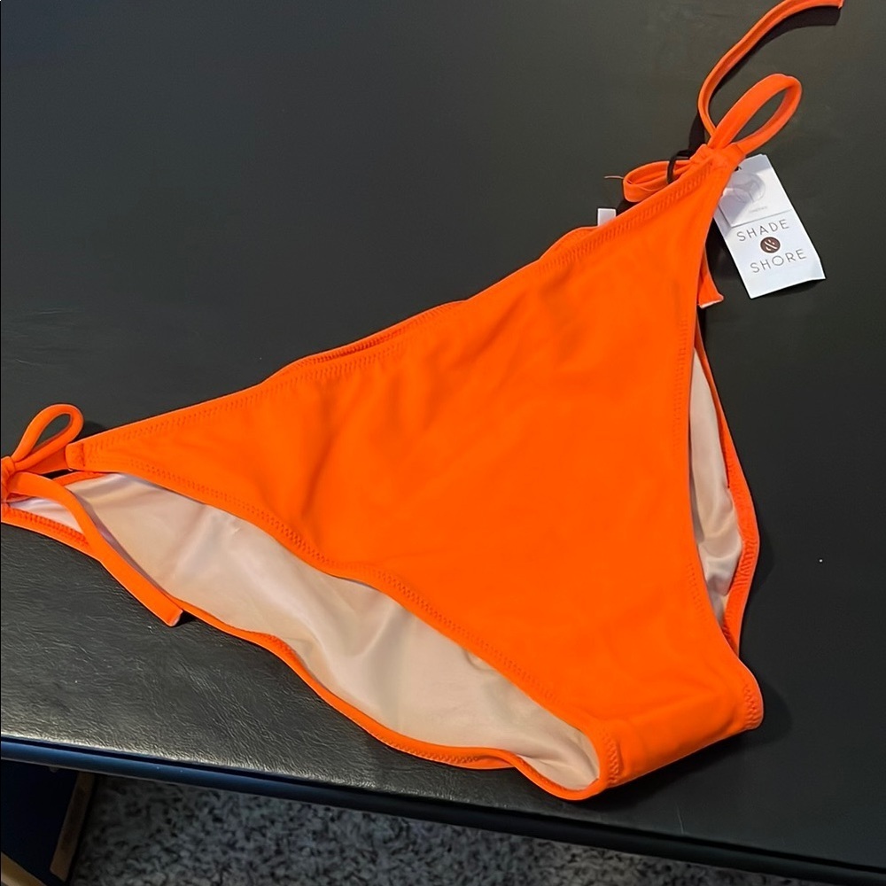 SHADE & SHORE Bikini Hip Ties Swim Bottom, Women’s XL, Orange